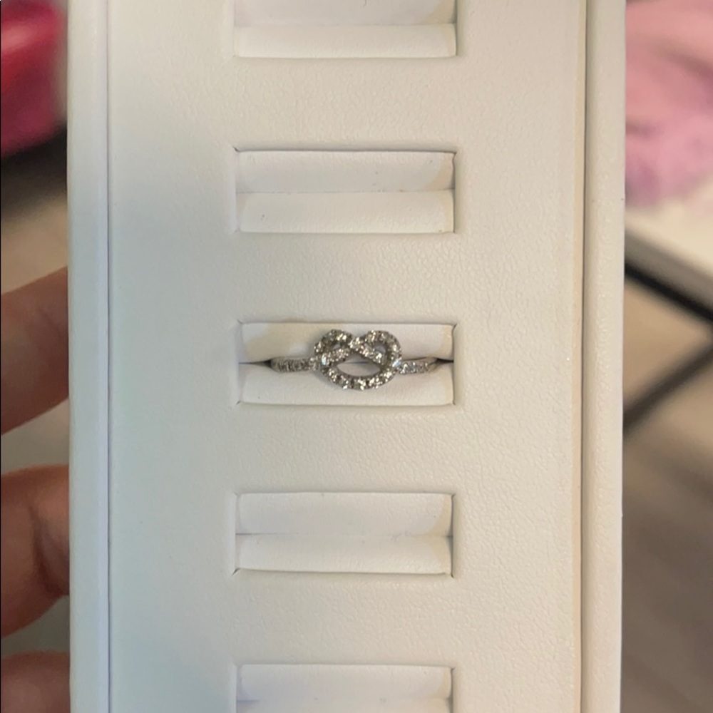 Diamond love knot ring